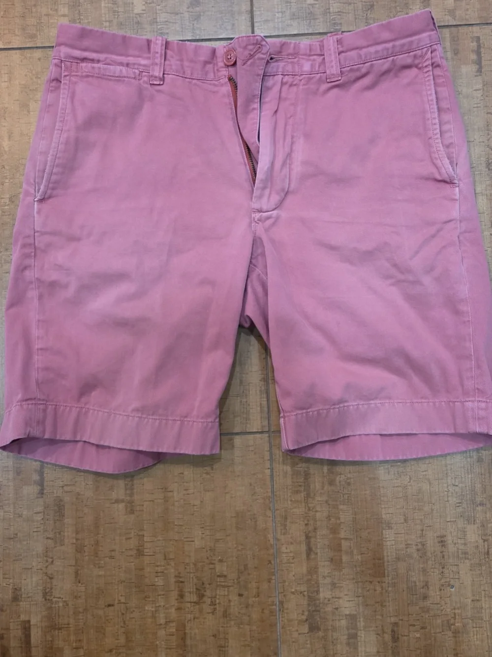 J. Crew Men's Pink/res Flat-Front Cotton Shorts